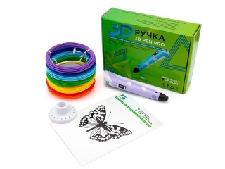 3D ручка 3D Pen PRO фиолетовая с набором дополнительного пластика 7 цветов